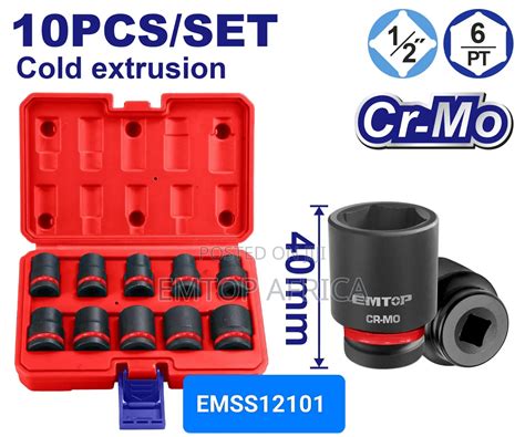 10 Pcs 1/2" Impact Socket Set
