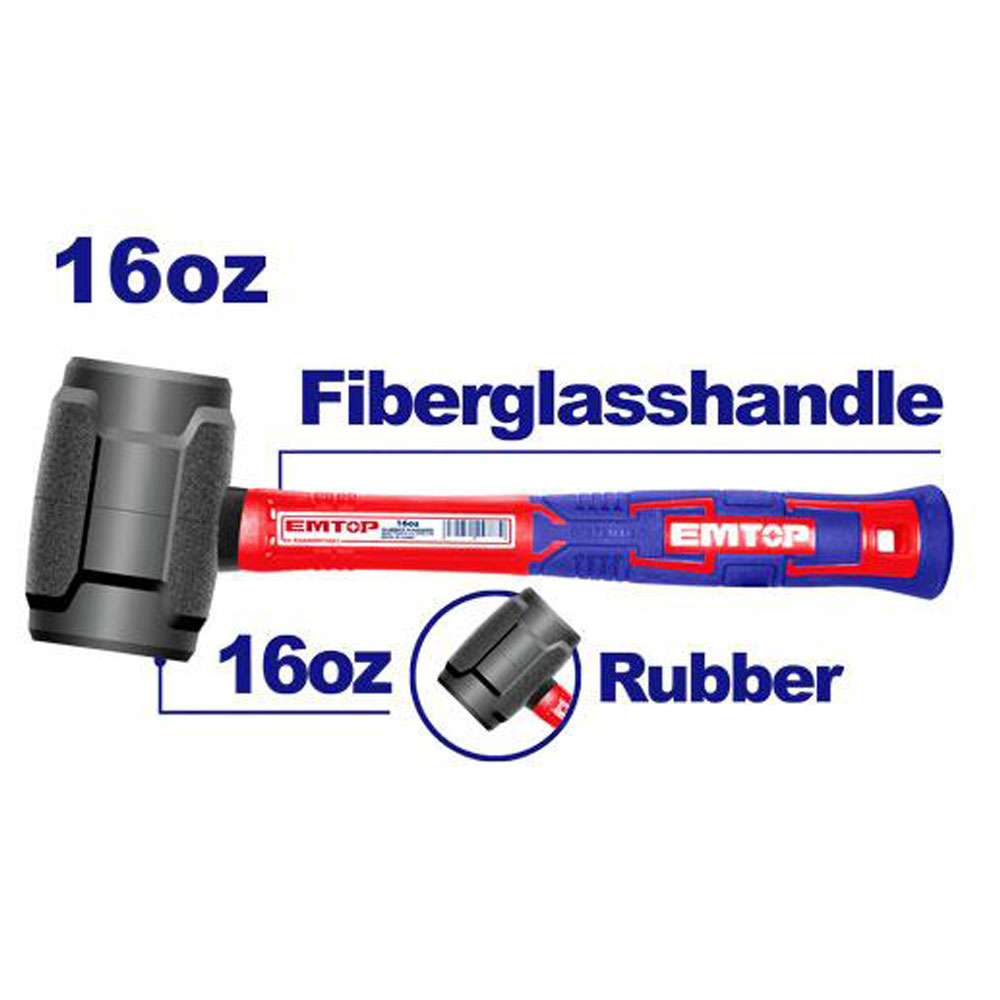 Rubber Hammer 16oz black