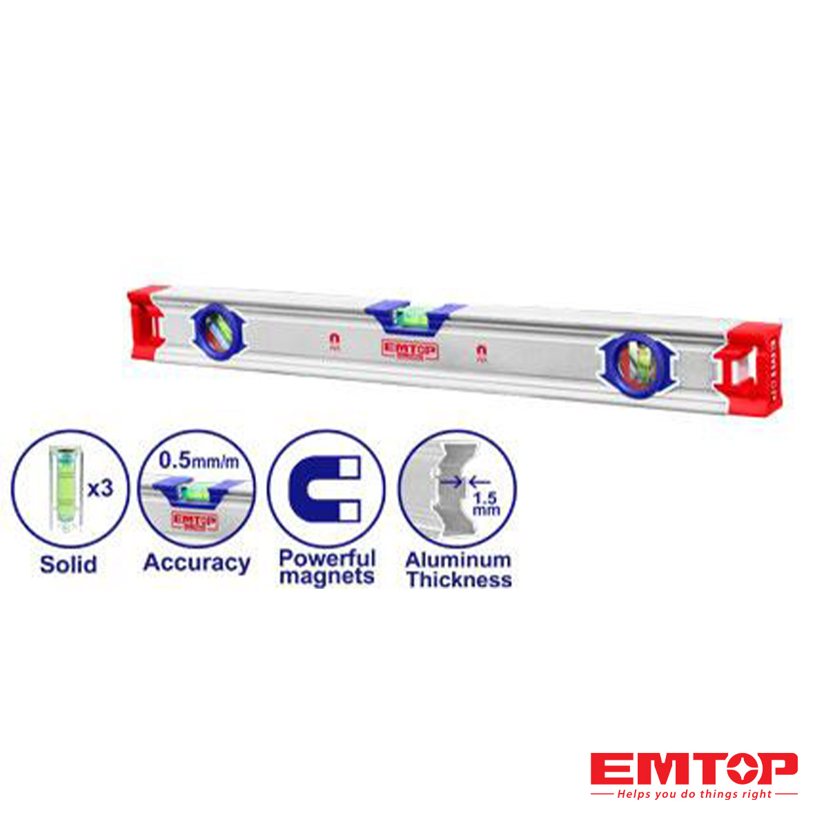 Spirit Level With Powerful Magnets 40cm