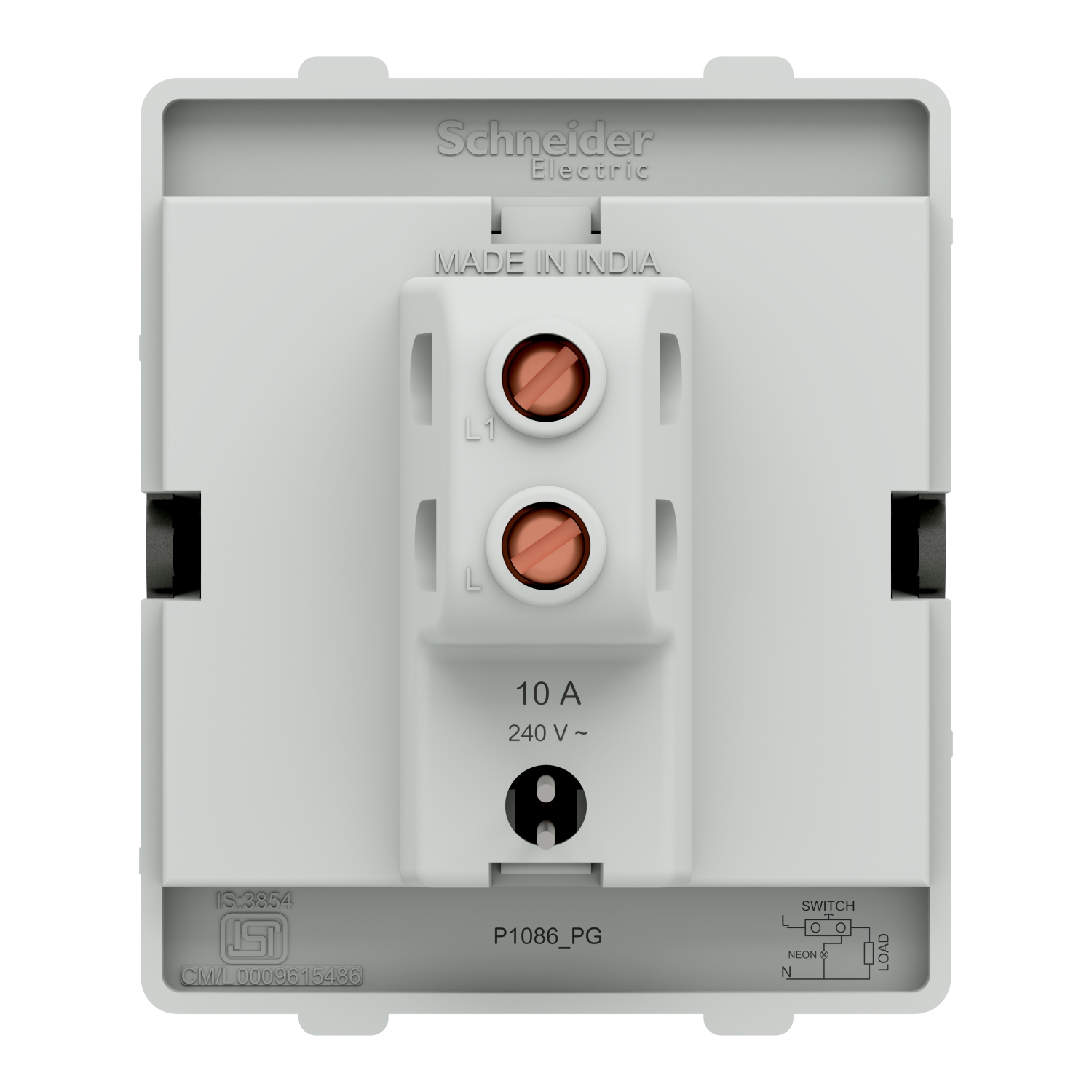 10A BELL PUSH SWITCH WITH INDICATOR (2M)