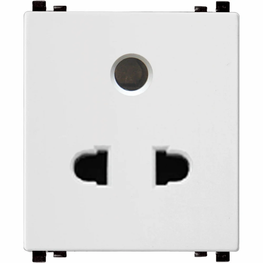 IN8426U 2~3Pin Universal Socket W/Shutter -White