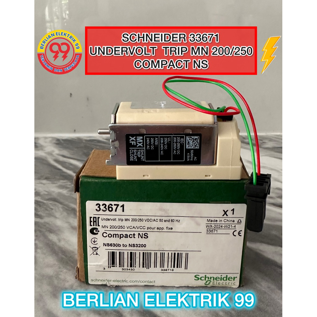 33671 Undervoltage trip mn 200 to 250v Dc