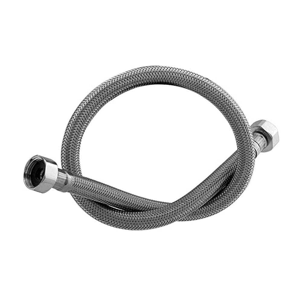 SS Braided Hose Pipe 1.5 ft-pack of 2 pc